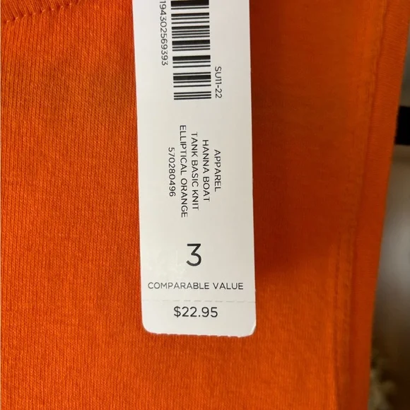 Chico's Orange Hanna Boat Tank Sleeveless Top NWT - Picture 3 of 5